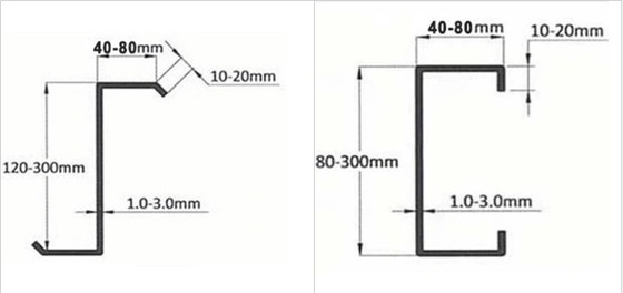 80-350 CZ Purlin Roll Forming Machine с системой управления PLC и режимом гидравлической резки